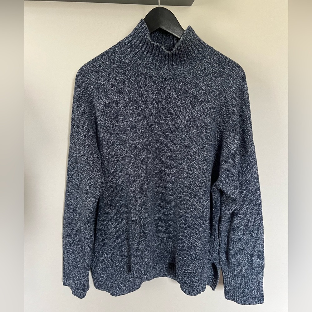 Everlane Cotten denim cowl neck sweater